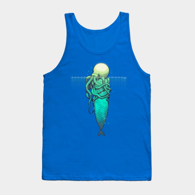 Kraken vs Megalodon Whale Tank Top by Exosam